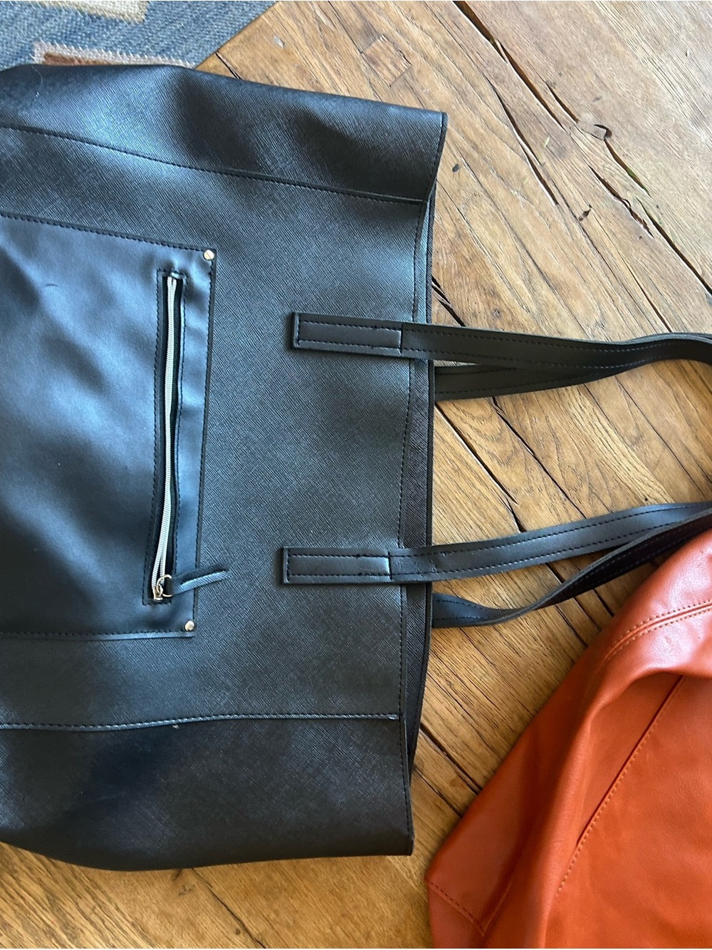 3 purse tote bags Rust black Bag - Stylish Everyday laptop denim - Picture 2 of 10